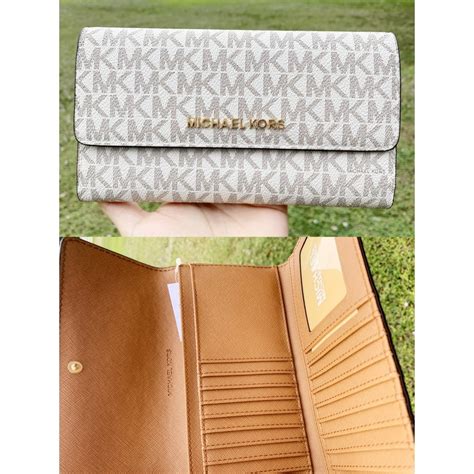 michael kors jet set vanilla wallet|michael kors large trifold wallet.